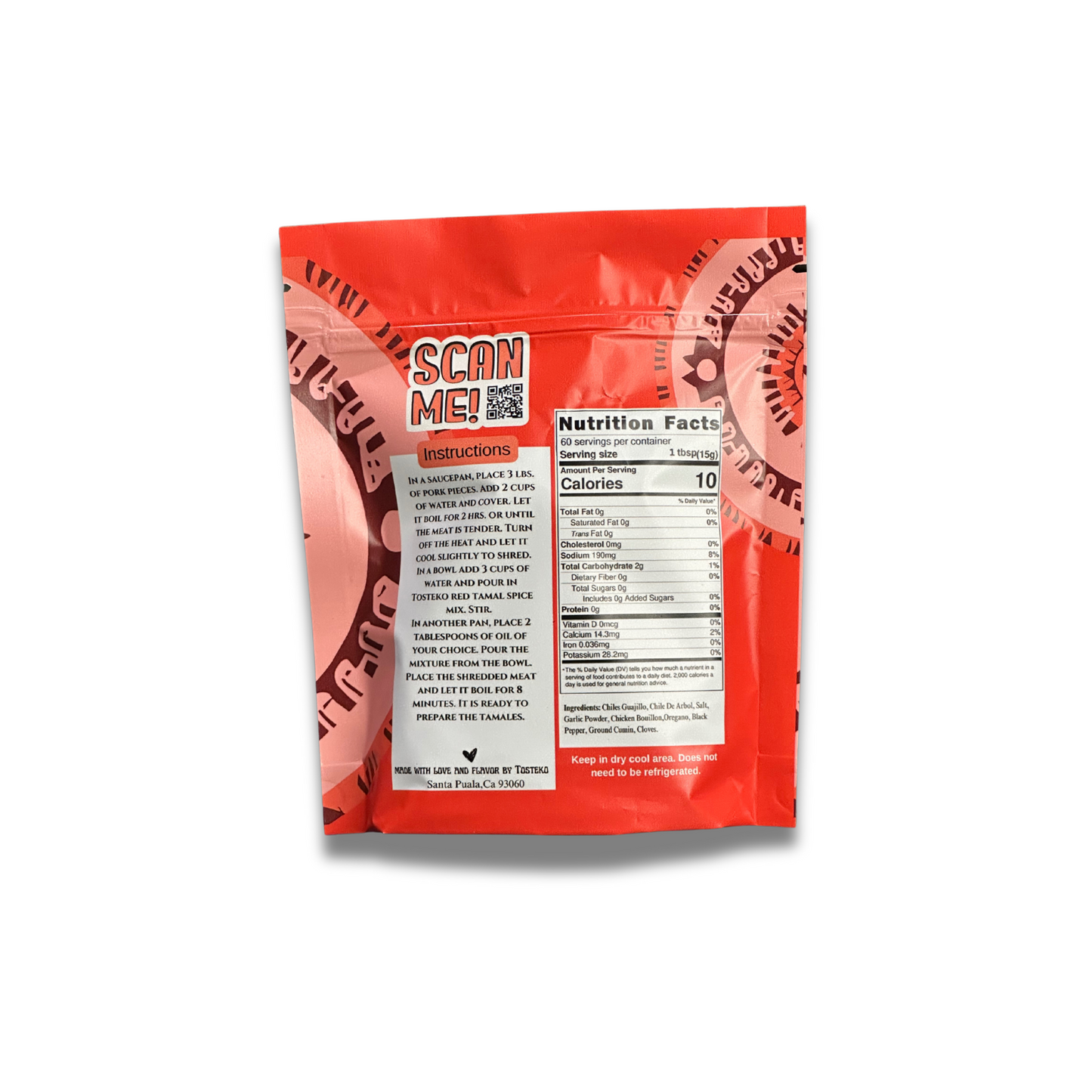 Tamales Rojos Spice Mix by TOSTEKO